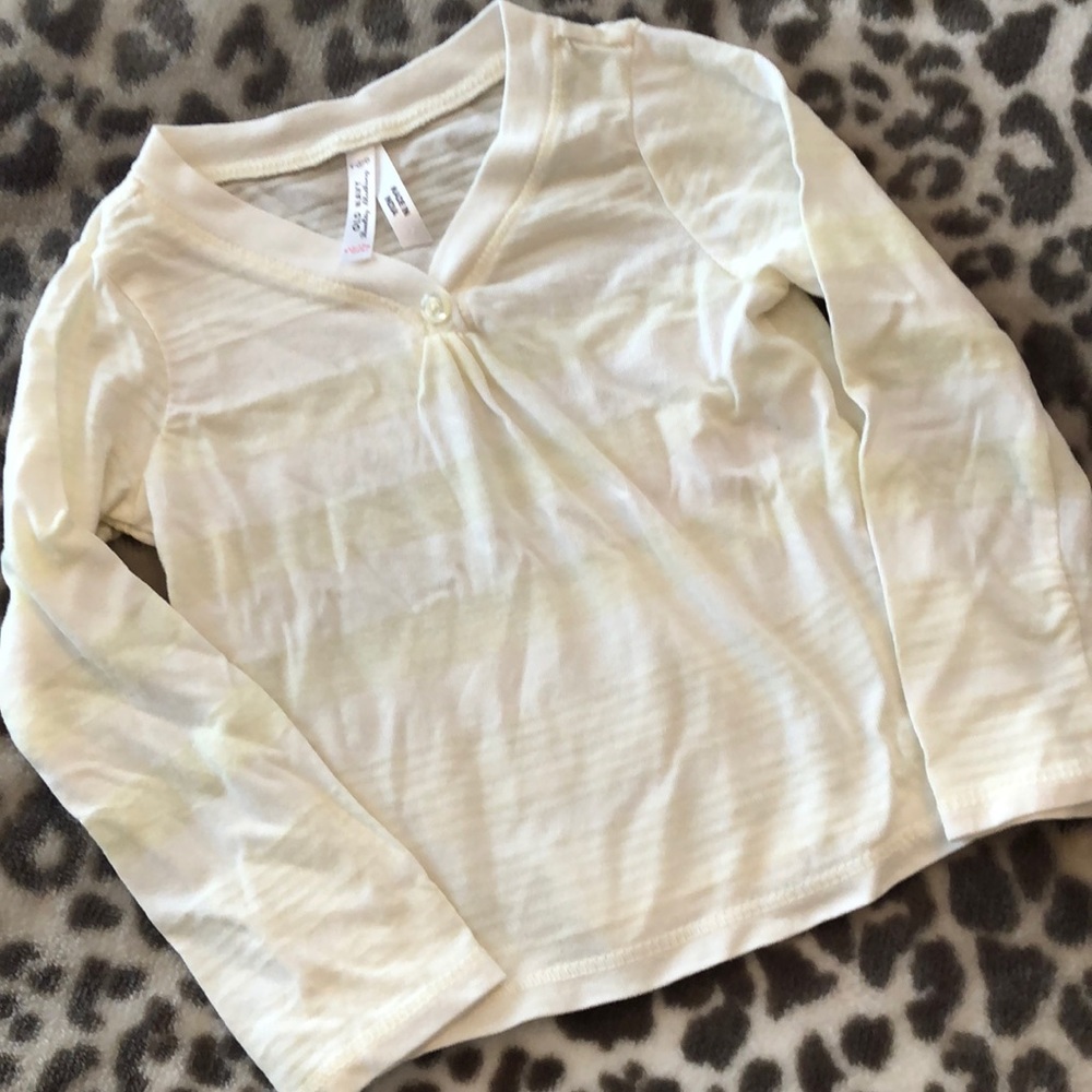 2007 Old Navy Cream Striped Long Sleeve Top 12-18 Months